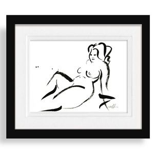 Original Ink Painting - Brushstroke Nude Goddess 13